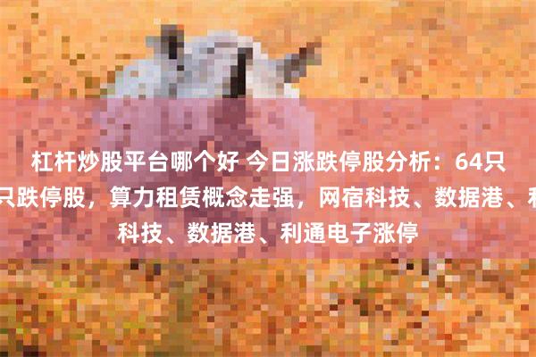 杠杆炒股平台哪个好 今日涨跌停股分析：64只涨停股、10只跌停股，算力租赁概念走强，网宿科技、数据港、利通电子涨停